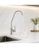 Wellon RO Faucet with Single Lever Handle | High Arc Drinking Water Tap | Brushed Stainless Steel Finish | Countertop Mount | For RO & Water Purifier